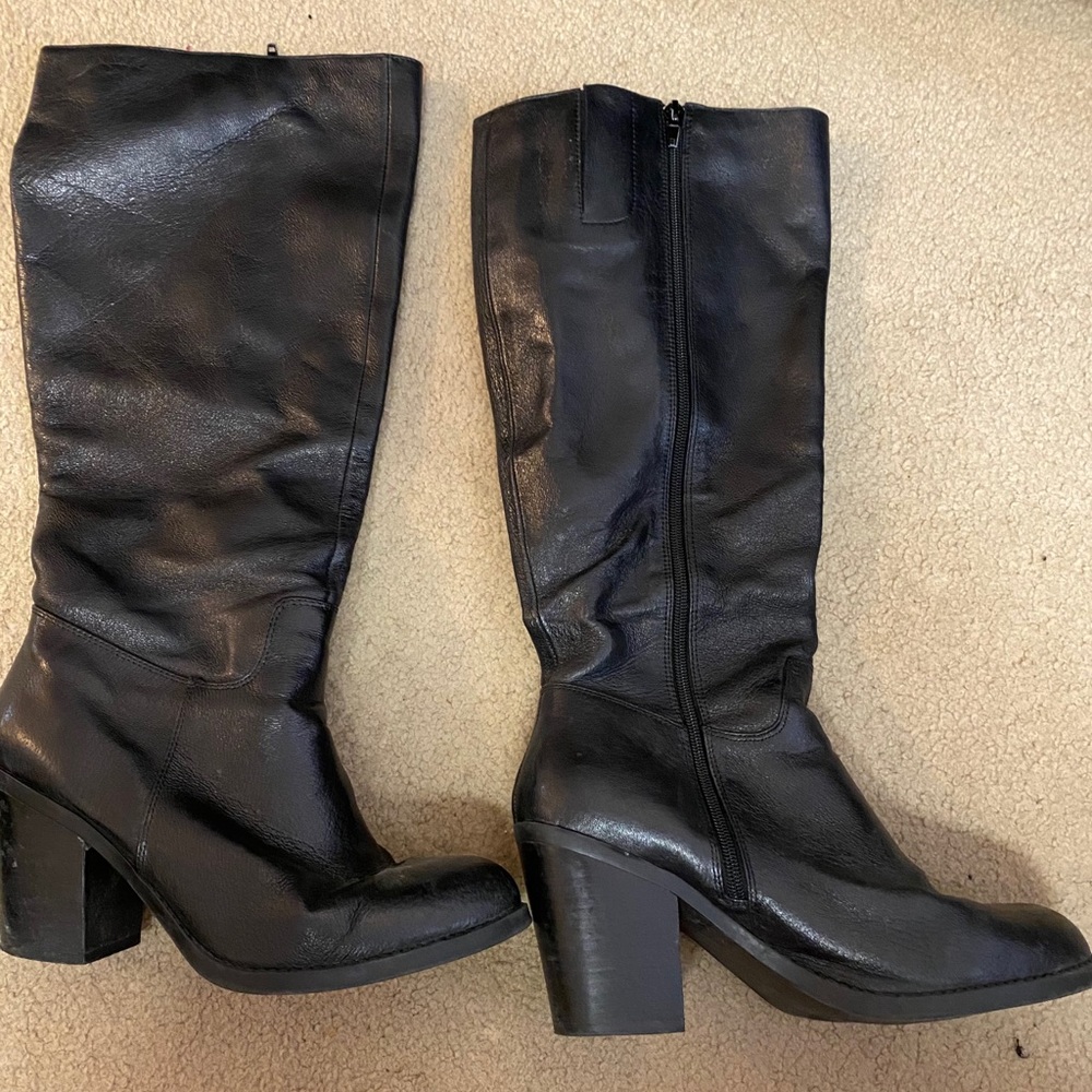 Nine West tall chunky heel boots